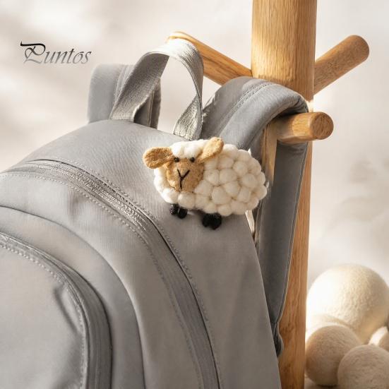Felt Lamb Decorations Wool Decoration, 3D Felted Sheep Decor, Handmade Animal Crafts Accessory for Clothing Scarves Brooch Hats Bags DIY Supplies
