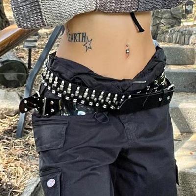 Rivet Belt Fashion Universal Punk Style Bullet Belt Trend Moterų asmenybės dekoratyvinio diržo tendencija