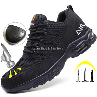 Zapatos de Seguridad Antimpacto de Moda para Hombre Zapatilla con Puntera de Acero Amortiguación de Aire Deportivos Zapatos de Trabajo Masculinos Botas de Seguridad para Trabajo en Construcción Masculinas Transpirables