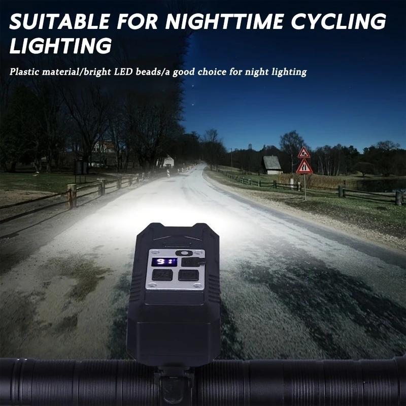 Torcia per Bicicletta 9 LED Lampada per Bici Tipo-C Ricaricabile Luce per Bici Ultraleggera Luci per Manubrio Lanterna Impermeabile per Ciclismo