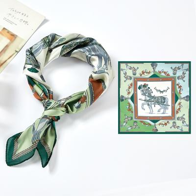 Small Square Scarf Women Spring New Silk Satin Printed Silk Scarf Neck Shawl Gift Fashion