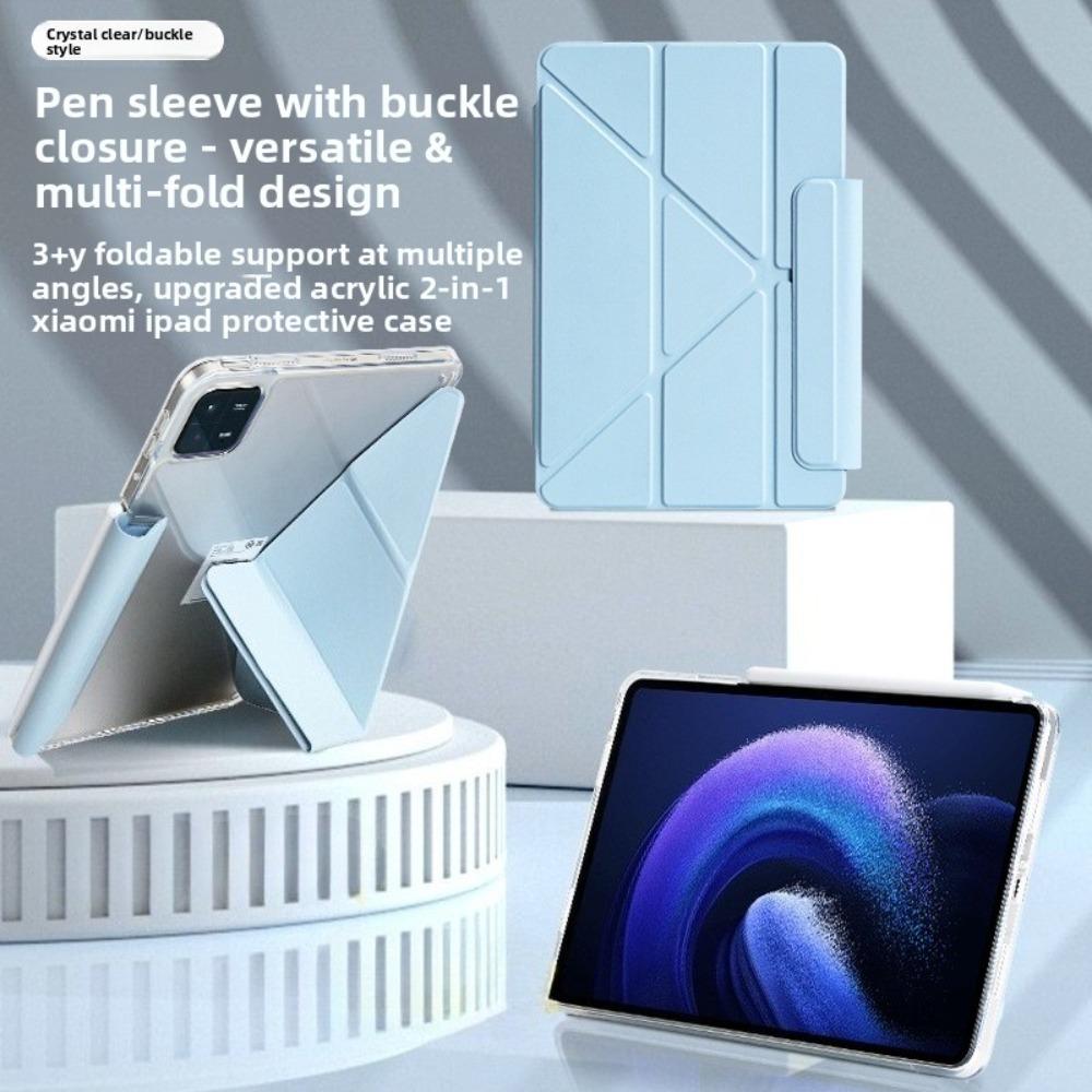 Leather Case for Xiaomi 7sPro Pad6 Pro Transparent Cover with Stylus Holder 11.2Y Foldable 6S Tablet