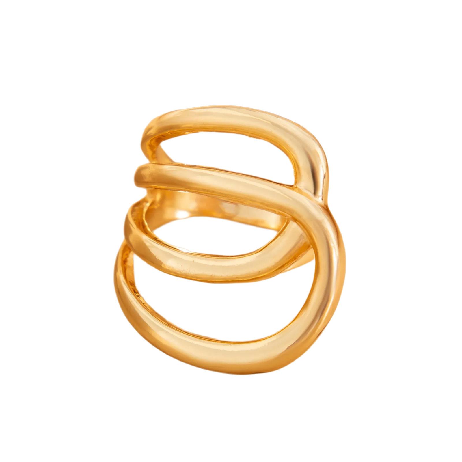 

Хип-хоп Преувеличенный широкий браслет-манжета/кольцо на палец Стильные геометрические украшения Аксессуары ручной работы для женщин и мужчин 3 золотой