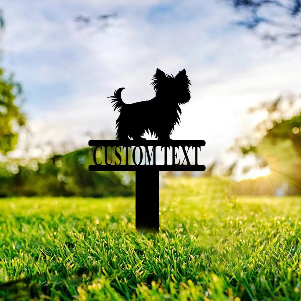 Personalized Yorkshire Terrier Metal Yard Stake for Dog Lovers