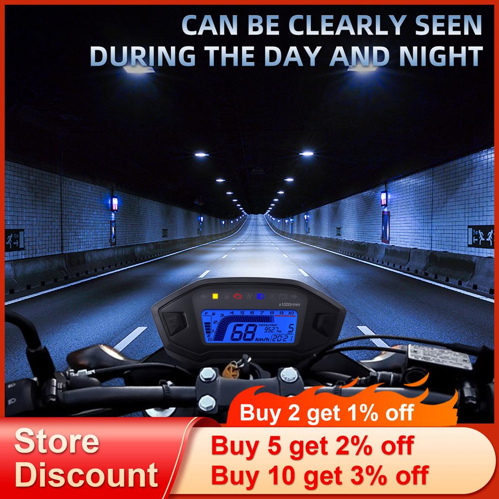 AD Motorcycle Instrument + Sensor Tachometer 10000 RPM Meter Dashboard Odometer KMH Speedometer With Alarm For KAWASAKI