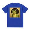 Vintage 90s Casual Oversized T-shirt Funny Frog Face with Bob Haircut Meme T Shirt Unisex Women Fashion Humor Short Sleeve T-shirts