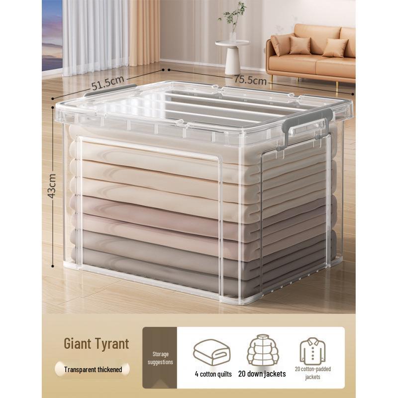Transparent Large-Capacity Storage Box for Clothes, Toys, Snacks, and More