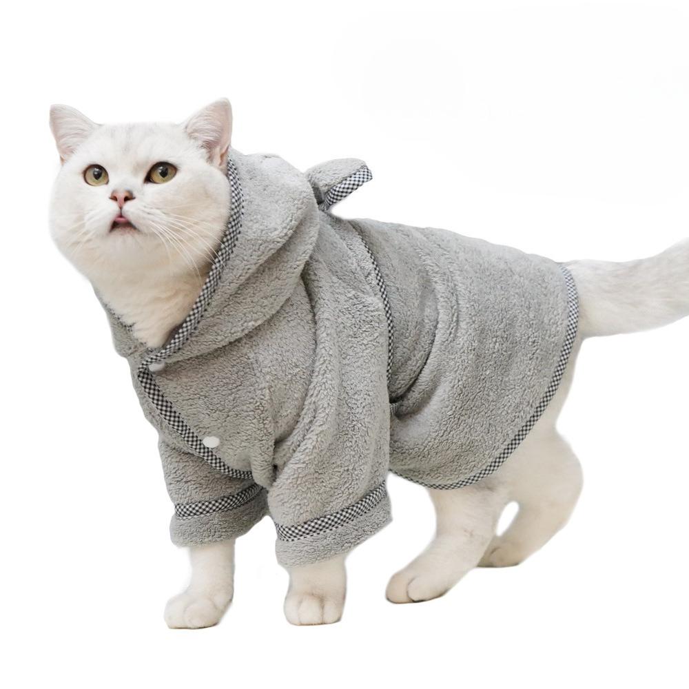 Microfiber Towel Material Dog Bathrobe Quick Dry Fast Absorbent Pet Drying Coat with Adjustable Magic Tape for All Dog Sizes