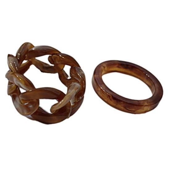 2 stk fingerringer matcher fargerike all bøybar harpiks retro ring for dating