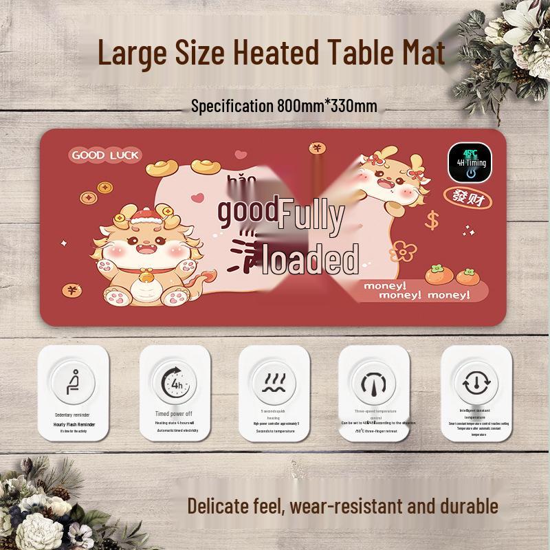 Ekstra Büyük Isıtmalı Mouse Pad & Masa Matı - Sıcak Ofis Masaüstü El Isıtıcısı