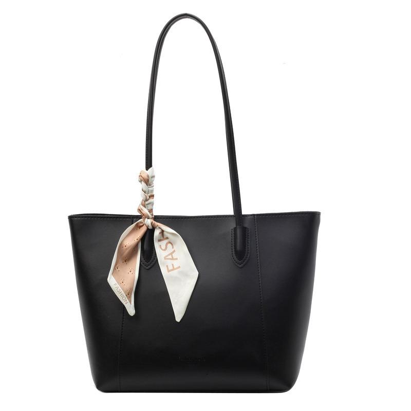 Large capacity silk scarf bag women's new niche design trend tote bag simple shoulder handbag
