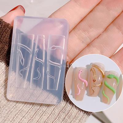Cartoon Mini Schlange Silikon Nagelform Nagel Stamping Stereoskopische Dekorationen Nägel DIY Design Maniküre Werkzeuge