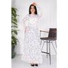 Long Hijab Elastic Waist And Embroidered Dress / Blue Flower Embroidery (brode) Slim Fit Buy A Larger Size