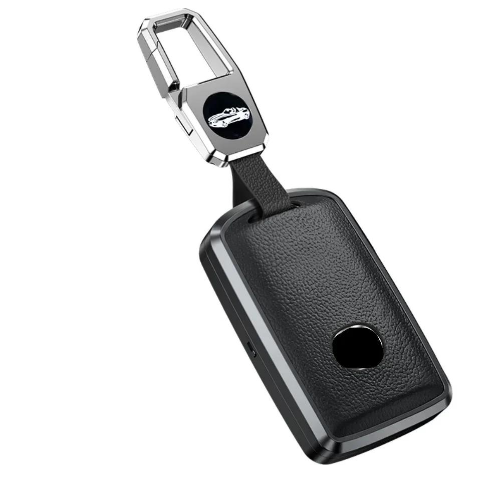 Alloy Leather Car Smart Key Case Cover For Mazda Alexa CX-30 CX-3 CX-5 CX-7 CX-9 CX-4 3 Button Protector Shell Accessories