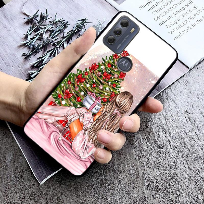 Etui na telefon dla dziewczynki z motywem świątecznym do Moto G84 G23 G24 G31 G32 G41 G51 G52 G53 G54 G71 G82 G42 G62 G200 G Play G Stylus
