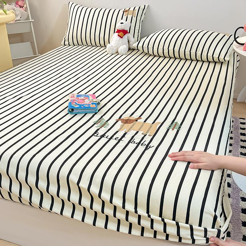 Summer Cotton Thick Mattress Cover Bedding Set Cartoon Bed Sheets For Kids 3 Piece All Cotton Bedspread Comfortable Bed Sheet Set