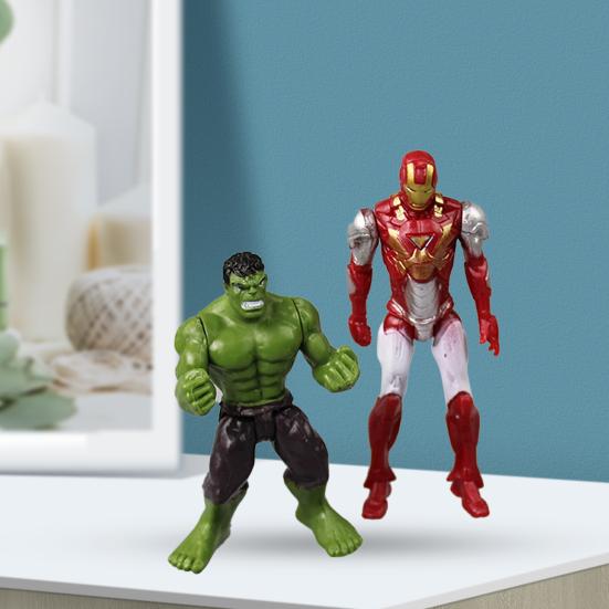 6 Stück/Set Dekorative Avengers Actionfiguren Captain America Iron Man Sammler-Miniatur Die Avengers Ornament für Kinder