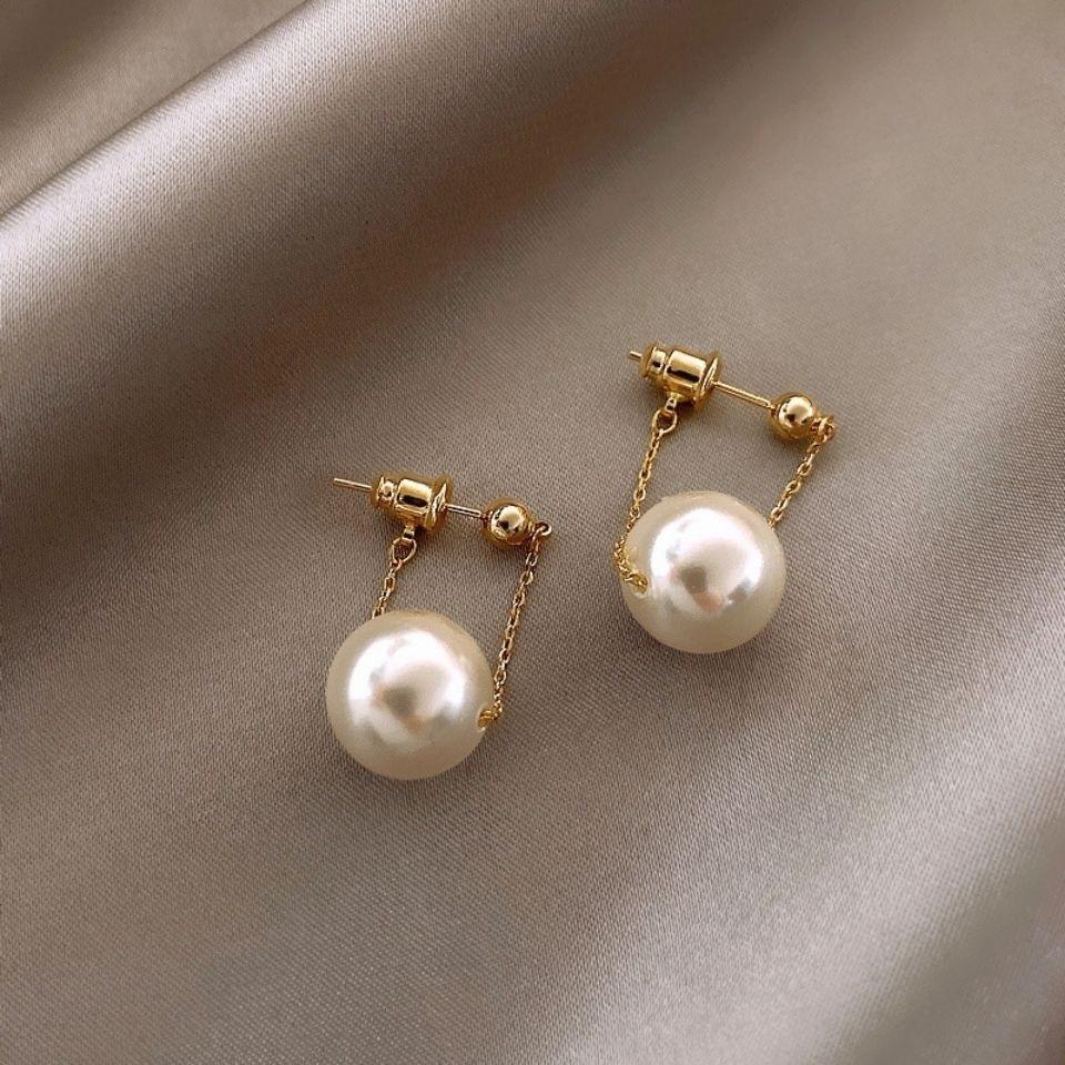 Stainless Steel Simple Elegant Small Pearl Pendant Earrings For Woman Fashion  Party Ladies' Unusual Dangle Earrings Acce