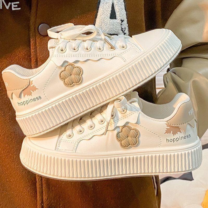 Sweet Flower Girl Flat Shoes White Youth Multi Functional Casual Shoes New Flat Shoes Women's Shoes