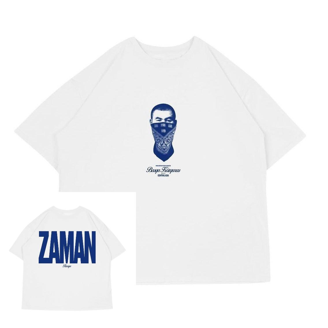 

Летняя хлопковая футболка с коротким рукавом для мужчин и женщин из Казахстана, с ретро-принтом, свободная 4XL