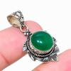 Green Onyx Gemstone 925 Sterling Silver Jewelry Pendant 1.38" B384