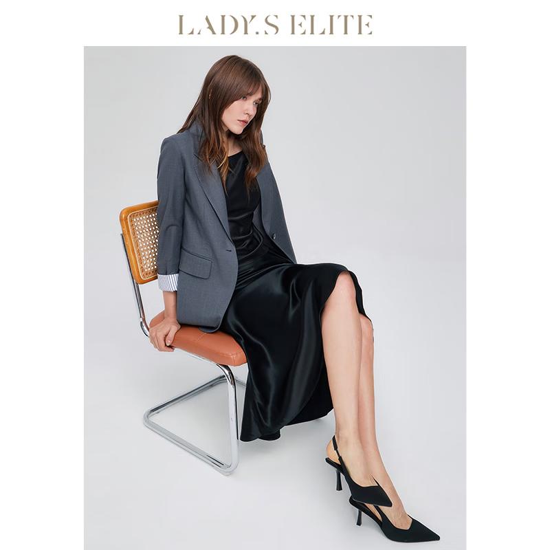LadyS Elite Cai Wenjing Collection Deep Space Grey Wool Suit