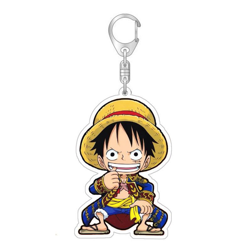 Acrylic Key Chain for One Piece Monkey D. Luffy Franky Trafalgar Law Bepo Nico Robin Acrylic Key Buckle Anime Peripheral Pendant