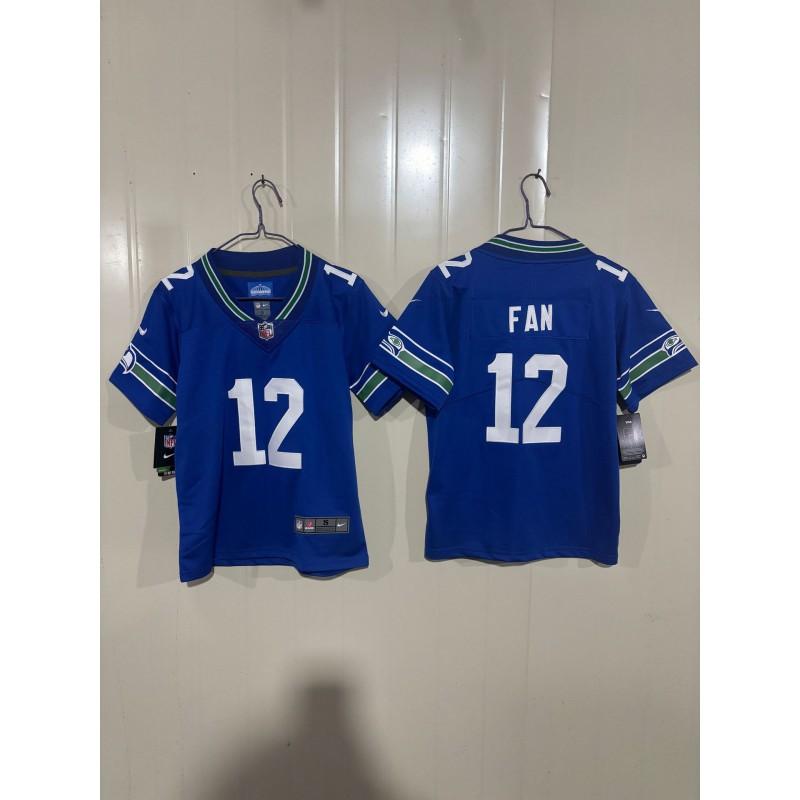 Kids Seattle Seahawks Fan Apparel Cotton Blend Embroidered Team Jersey Rugby Sports Fans