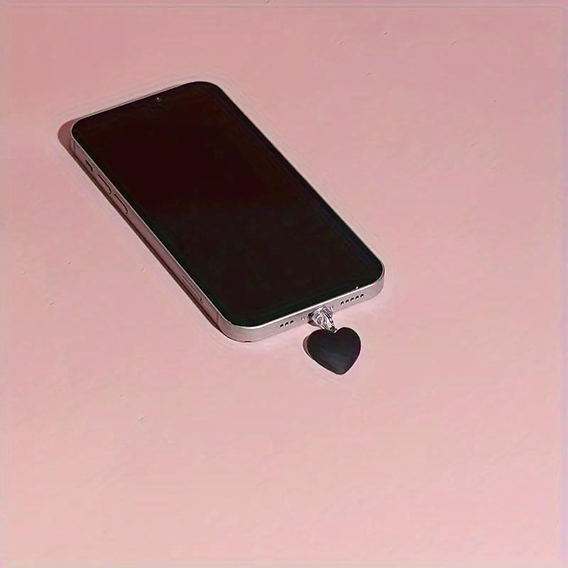 1pc Silicone Anti-Dust Plug Charm with Love Heart Design for IPhone, Type-C, and Android Micro Ports