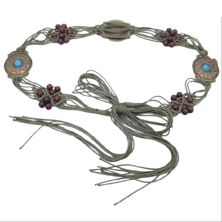 Elegant Self LaceUp Belt Woman Casual Waist Decors Fringed Belt Girl Dress Belt