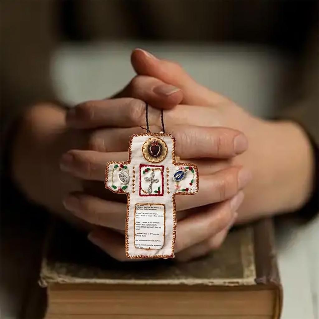 Pocket With Cross Included Inside, Handmade Pocket Quilt With Cross Inside,Pocket Cross , Pocket Cross