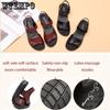 Damensandalen aus Leder mit weicher Sohle, Mama-Schuhe, Sommermode, bequeme Schuhe, flache, rutschfeste Sandalen mit dicker Sohle, mittleres Alter, PU-Material