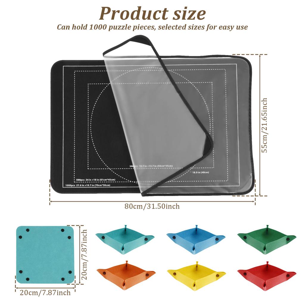 Foldable Puzzle Blanket Easy To Store Versatile Jigsaw Board Design with Dust Cover for Your Kid Home Decoration