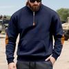 Spring Autumn New Men's Fleece Sweatshirt Stand-up Collar Half Zipper Pullover Long Sleeve Sweatshirt Corduroy Trend Men's Tops