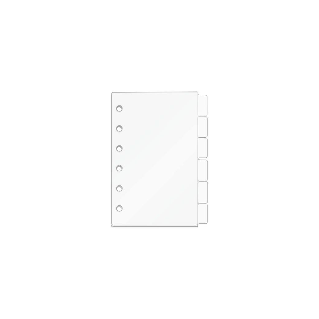 A5A7A7 6Pcs Transparent Acrylic Index Divider Page Loose leaf Index Page Replacement Core Ultra Transparent 6 Ear Divider