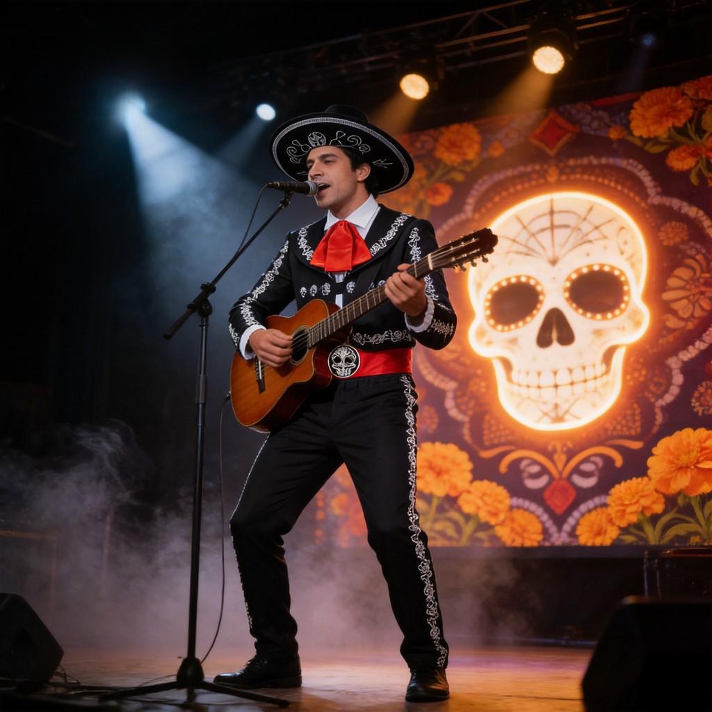 Da De Muertos Skeleton Costume For Men With Printed Design For Halloween Parties
