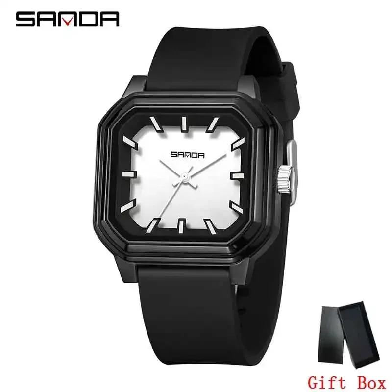 SANDA New Jelly Color Contrasting Student Children's Watch Waterproof Sports Simple Boys and Girls Quartz Wristwatch Reloj Niño