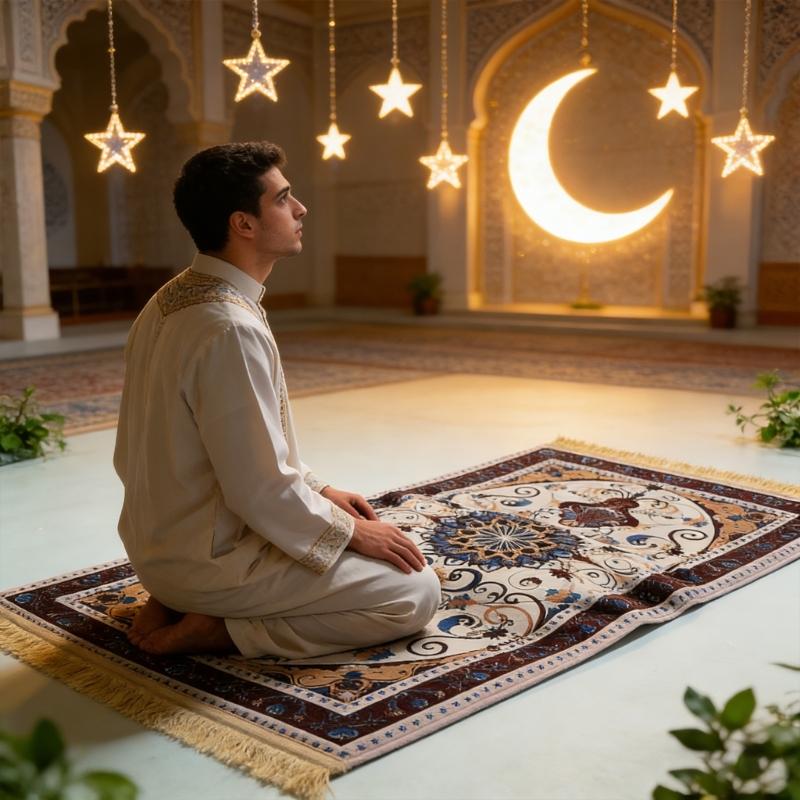 Polyester 8cm Thick Prayer Carpet Soft Comfortable Texture And Slip Resistant Base For Home Use 70x110cm Prayer Rug