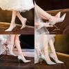 French High Heel Shoes For Women With Silver Upgrade Heels For Formal Events And Receptions
