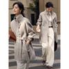 XWI Women's 100% Wool Stand Collar Double-faced Coat