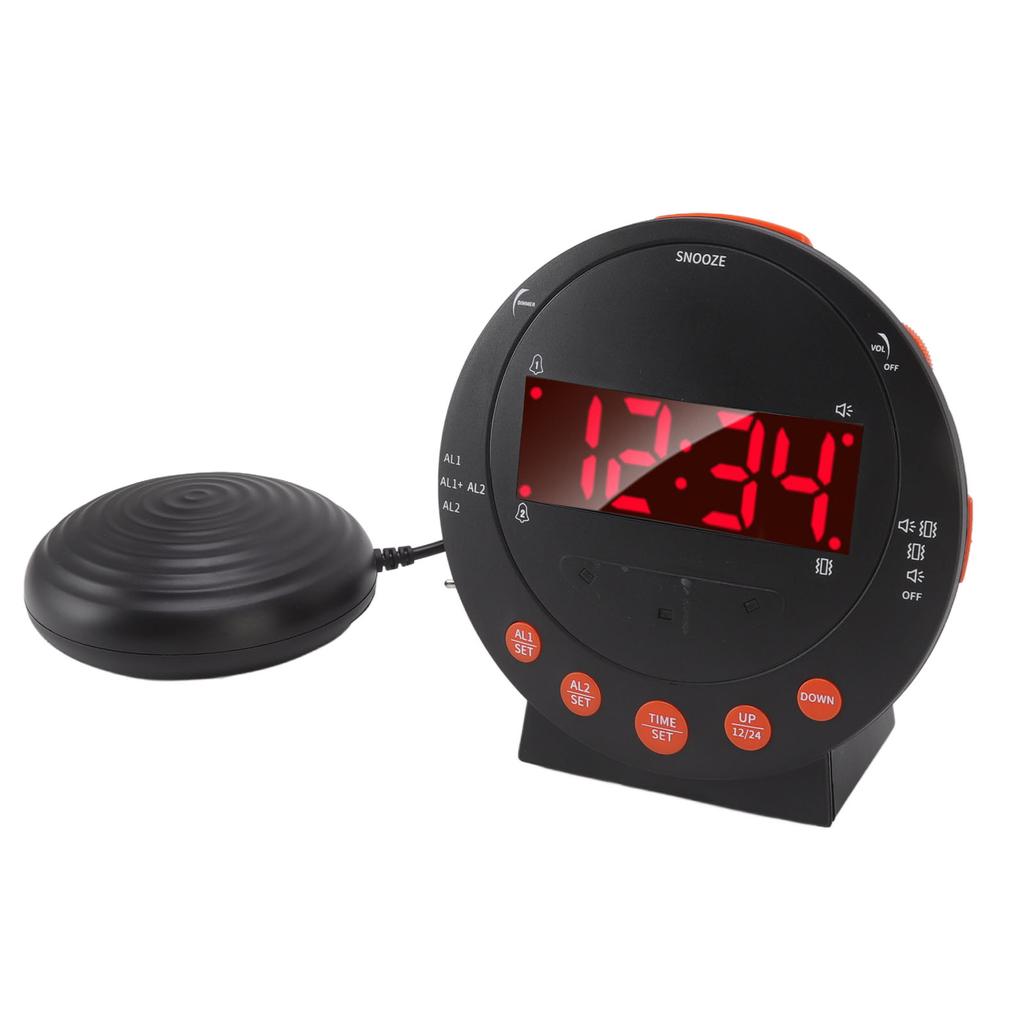 Alarm Clock 110 Decibels Red Flashing Light Super Shaker Extra Loud Alarm Clock for Student Elder