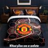 Manchester United Diseño Juego de Cama Ropa de Cama 1 Funda Nórdica + 2 Fundas de Almohada Suave Transpirable Ropa de Cama para el Hogar