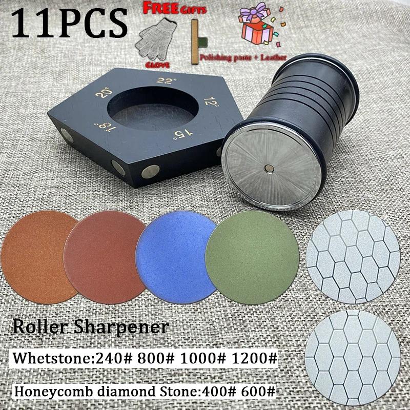 Upgraded Version Roller Fixed Angle Sharpener 12° 15° 18° 20° 22° Quick Safe Sharpening Diamond Agate Stone Whetstone Polishing