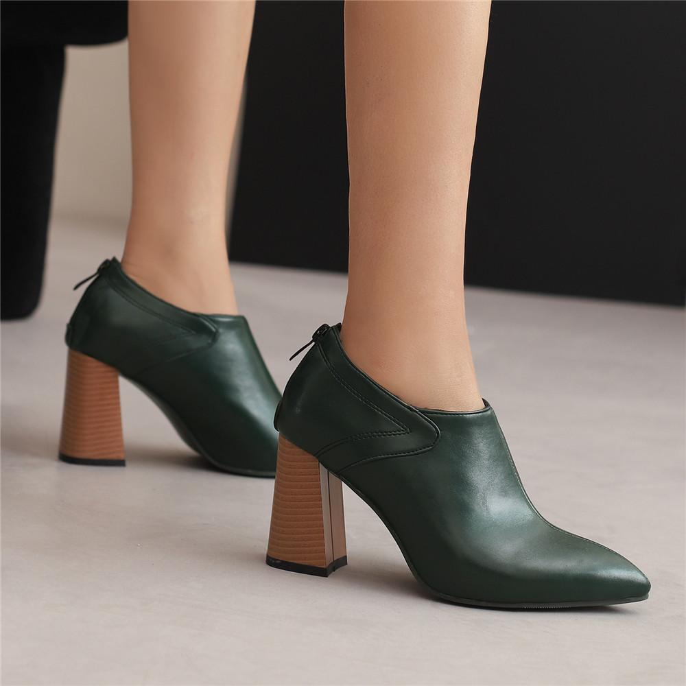 Spring Autumn New Women Pump High Heel Unisex Oxford Vintage Fetish Pointed Toe Zip Pumps Party Shoes Plus Size 32-46 Black Red