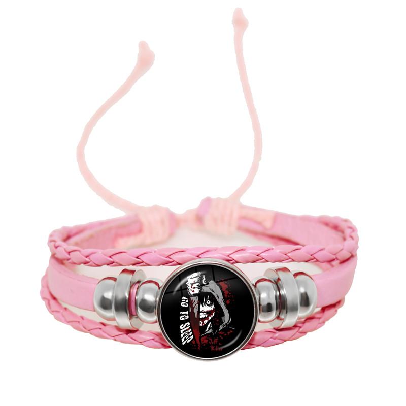 Fashion Accessory Gift For Kids Hot Creepypasta CREEPY PASTA TICCI TOBY Bracelet Glass Leather Bangle JEFF THE KILLER