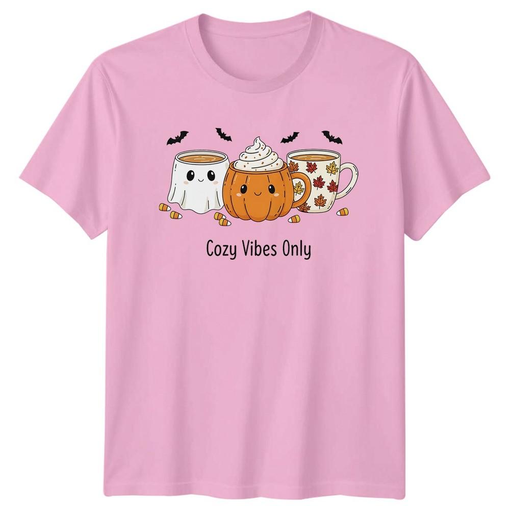 Cozy Vibes Only Unisexs TShirt Halloween Drinks Autumn Halloween Gift For Her