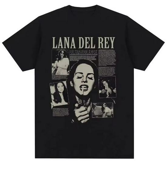 

МУЖСКАЯ РЕТРО ФУТБОЛКА С КОРОТКИМ РУКАВОМ И КРУГЛЫМ ВЫРЕЗОМ LANA DEL REY Large чёрный