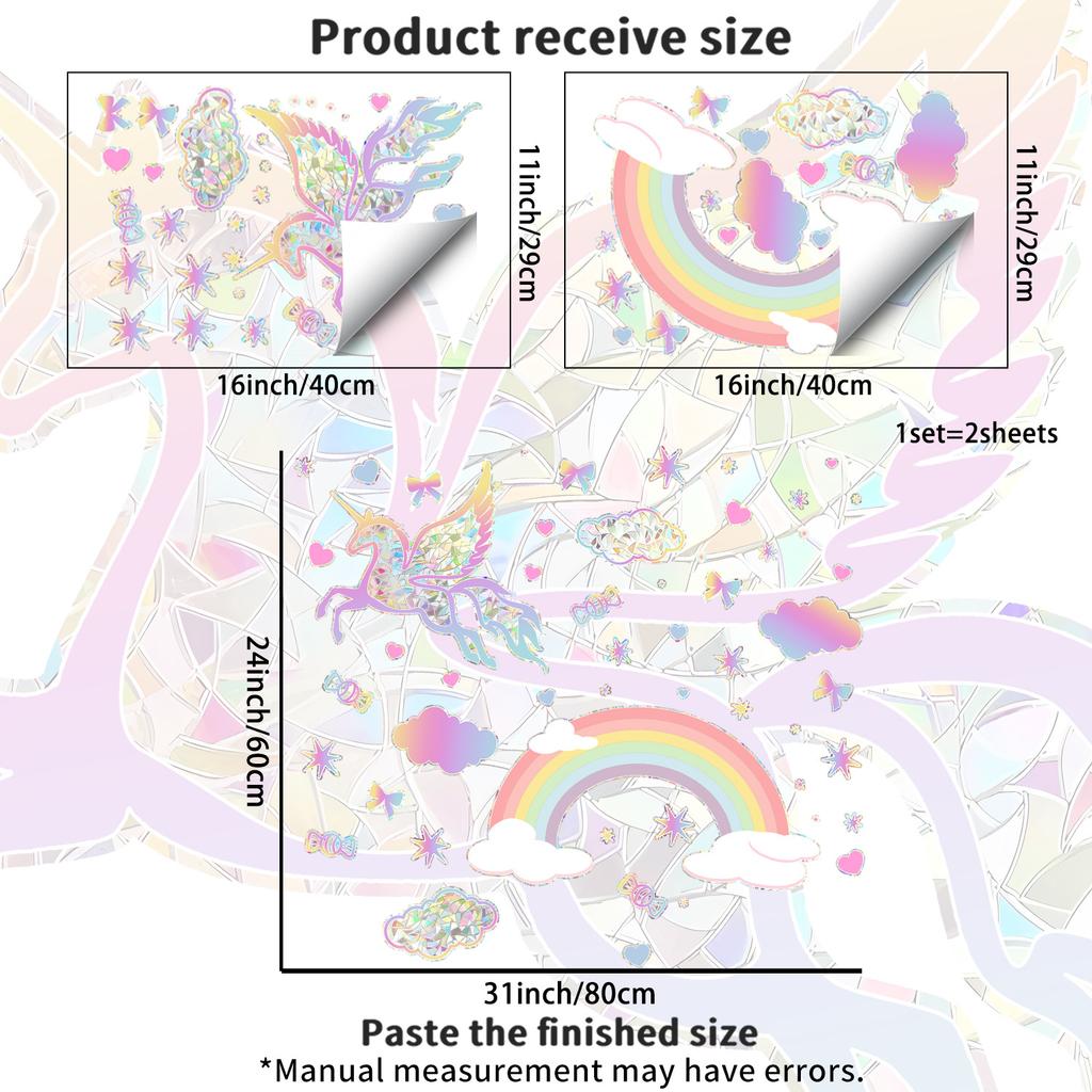 Unicorn Rainbow Self-adhesive Bedroom Living Room Wall Beautification Sticker