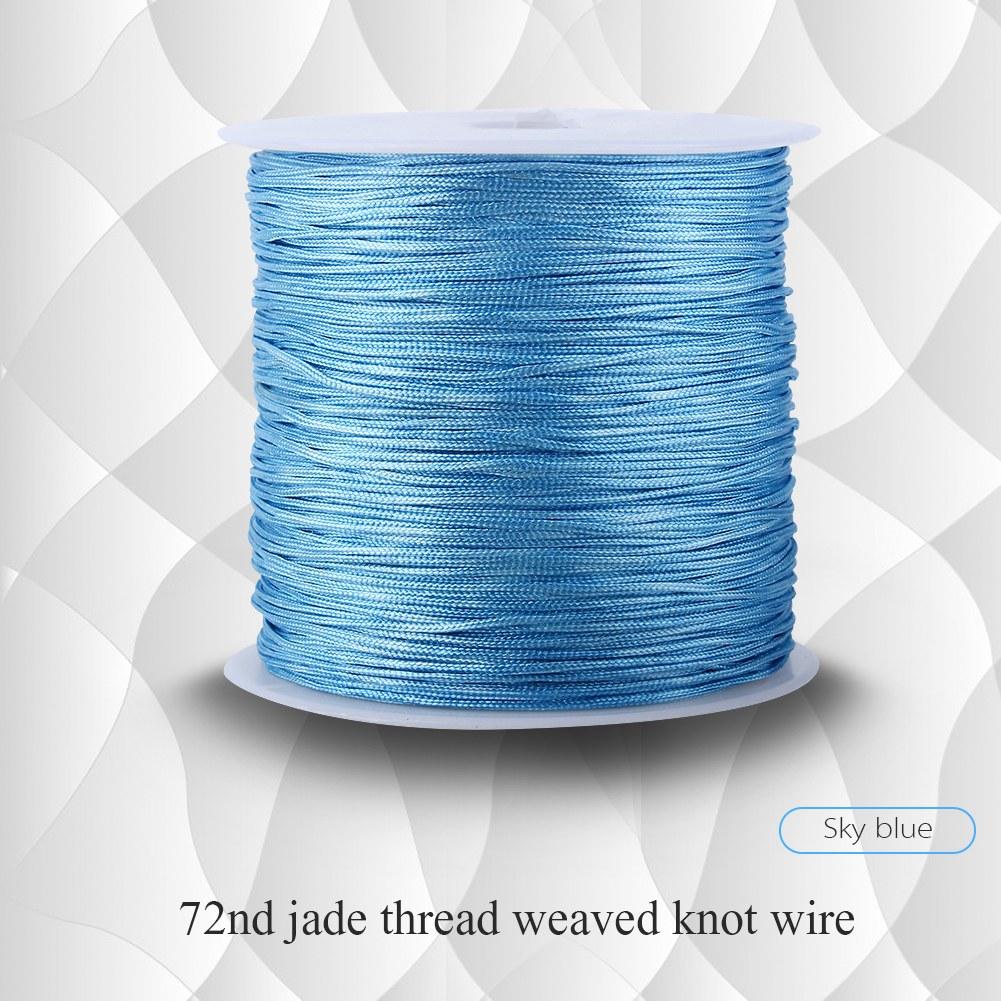 

100M x 0.8mm Nylon Chinese Knot Cord Rattail Macrame Shamballa Thread String Sky Blue