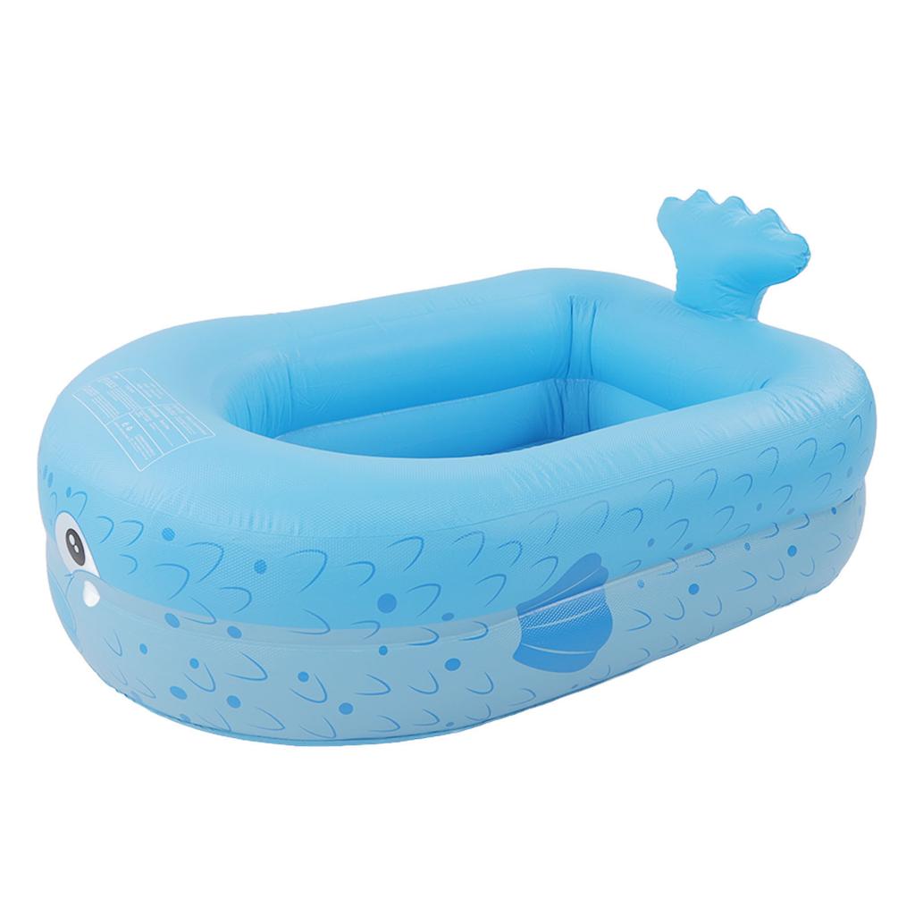 Inflatable Swimming Pool Cartoon Kiddie Blow Up Pool Household Bath Inflatable Pool Blue